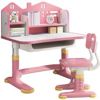 Flasidu - Kindertische,Kids Functional Desk Chair Set, höhenverstellbarer Kinderschreibtisch mit Castle Backboard, verbreiterter Schreibtisch, Flasidu - Kindertische,Kids Functional Desk Chair Set, höhenverstellbarer Kinderschreibtisch mit Castle Backboard, verbreiterter Schreibtisch, von FLASIDU