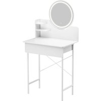 Flasidu - Schminktisch mit Spiegel, 1 Schublade, 2 Ablagen, ohne Hocker, 60 x 40 x 126 cm, Kosmetikaufbewahrungsbox, weiß. Flasidu - Schminktisch mit Spiegel, 1 Schublade, 2 Ablagen, ohne Hocker, 60 x 40 x 126 cm, Kosmetikaufbewahrungsbox, weiß. von FLASIDU