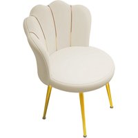 Schminktischhocker, Schlafzimmerstuhl mit blütenförmiger Rückenlehne, bequemer Frotteestoff, weiß. Schminktischhocker, Schlafzimmerstuhl mit blütenförmiger Rückenlehne, bequemer Frotteestoff, weiß. von FLASIDU