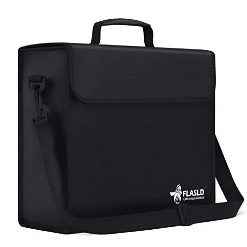 FLASLD Feuerfeste Dokumententasche, Tresor Feuerfest Wasserdichte Tasche, Große Kapazität Aktentasche für Dokumente, Laptops, Geldtasche, Pässe und Wertsachen (Document Bag-38x30x12cm) von FLASLD