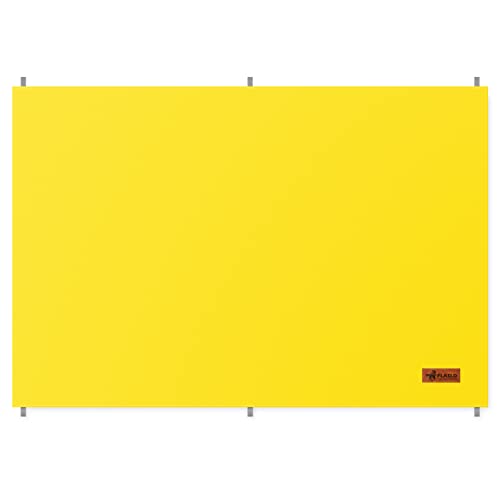 FLASLD Schweißdecke mit Acrylbeschichtung, feuerfeste Fiberglas-Feuerdecke, Schweißvorhang für Industrie und Heimgebrauch (1,8 x 2,4 m, Gelb) von FLASLD