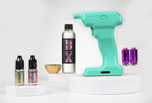 The Official Patented Flavour Blaster Mini Kit Cocktail Smoker Kit, Home Bar Cocktail Bubble, Smoke Bubble, Cocktail Garnish, Home Barkeeper Flavoured Bubble Smoke, Smoking Gun (Aqua Menth) von FLAVOUR BLASTER