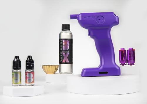 The Official Patented Flavour Blaster Mini Kit Cocktail Smoker Kit, Home Bar Cocktail Bubble, Smoke Bubble, Cocktail Garnish, Home Barkeeper Flavoured Bubble Smoke, Smoking Gun (Proton Purple) von FLAVOUR BLASTER