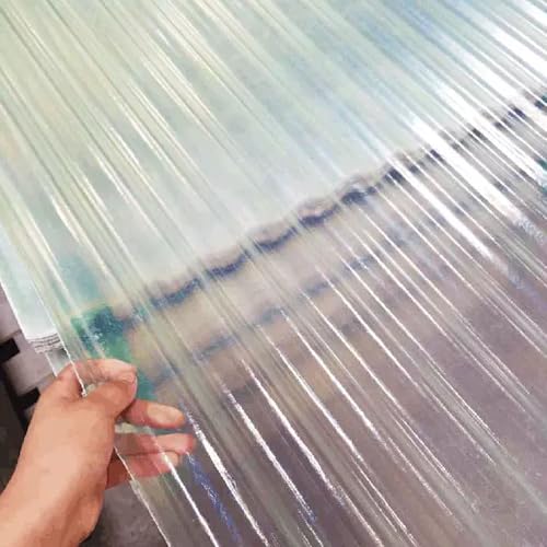 1mm Dachplatten, 3/5/6/8/10/13/15/20pcs Gewellte Dachplatten, Dachpaneele Verkleidungspaneele, Uv-Schutz Transparente Regensichere Dachpaneele, Transparente Dachblech (0.9×1m/35×39in,8pcs) von FLAVYO