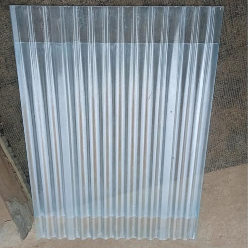 2mm Tageslichtplatte, 2/4/6/8/10/12/15pcs Gewellte Dachplatten, Wetterfest Wellbahn, Uv-Schutz Transparente Regensichere Dachpaneele, Transparente Dachblech, Wandblech (0.9×0.8m/35×31in,8pcs) von FLAVYO