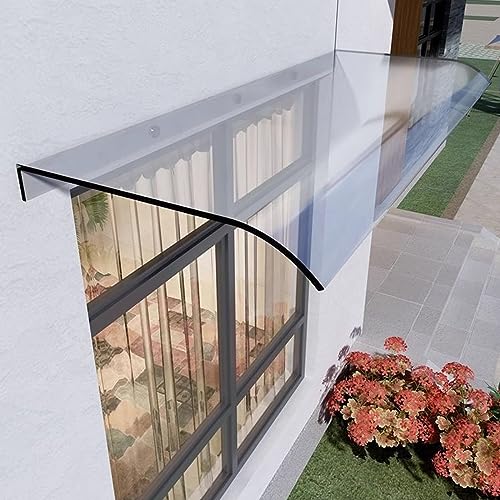 Haustür Überdachung, Türdach, Außentür, Garten, Kleine Größe, Klare Polycarbonat-Türüberdachung, Überdachung Türvordach für Draußen Balkon Fenster Sonnenschutz (40x60cm/16x24in) von FLAVYO