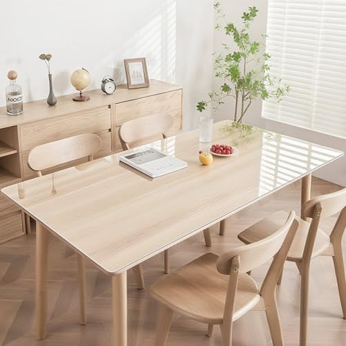 Transparente Tischschutzunterlage, 1,3mm Dicke, Geruchsneutrale, Antibakterielle Rechteckige Tischunterlage, Wasserdichte, Abwaschbare Und Kratzfeste Tischunterlage (85x150cm/33x59in,A) von FLAVYO