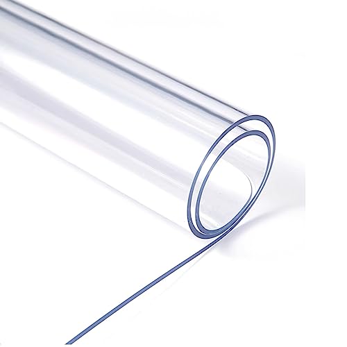 Transparenter Tischschutz, 1,0 mm Dick, Transparenter, Wasserdichter PVC-Tischdeckenschutz, Abwischbare Transparente Kunststoff-Tischdecke (70x140cm/28x55in) von FLAVYO