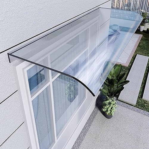 Vordach Für Haustür, Klare Fenstermarkise, Tür-Regenschutz, Gewölbte Design-Tür-Terrassenmarkise, Modernes Design, Klare Polycarbonat-Abdeckung Für Garten/Hinterhof (40x300cm/16x118in) von FLAVYO