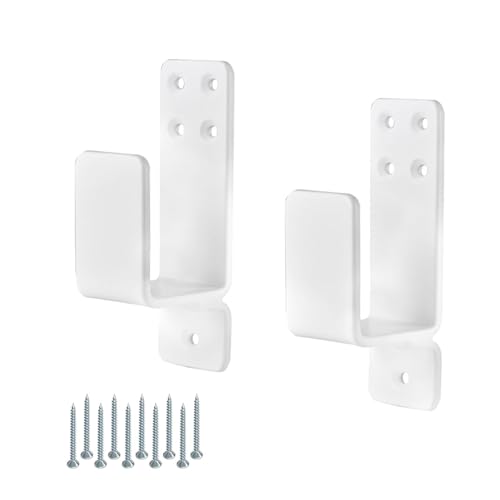 FLCPJGV 2er Set Türriegelhalterungen für 2 X 4 Stangen, Montagezubehör für Innen Und Außenbereich, Robuste Konstruktion, Weiß von FLCPJGV