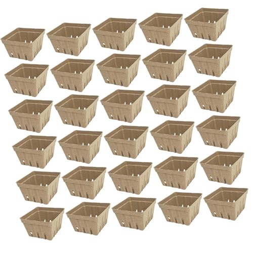FLCPJGV 30 Stück Basket Pulp Fiber Beerenkörbe Obstschalen Aufbewahrungsdosen mit Robustem Papiermaterial für Transport Präsentation Markt Geschenkverpa, Braun FLCPJGV 30 Stück Basket Pulp Fiber Beerenkörbe Obstschalen Aufbewahrungsdosen mit Robustem Papiermaterial für Transport Präsentation Markt Geschenkverpa, Braun von FLCPJGV