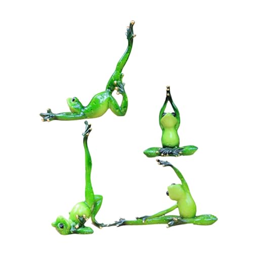 FLCPJGV 4Pcs Yoga Frosch Figuren Yoga Pose Frosch Statuen für Home Tisch Dekoration FLCPJGV 4Pcs Yoga Frosch Figuren Yoga Pose Frosch Statuen für Home Tisch Dekoration von FLCPJGV
