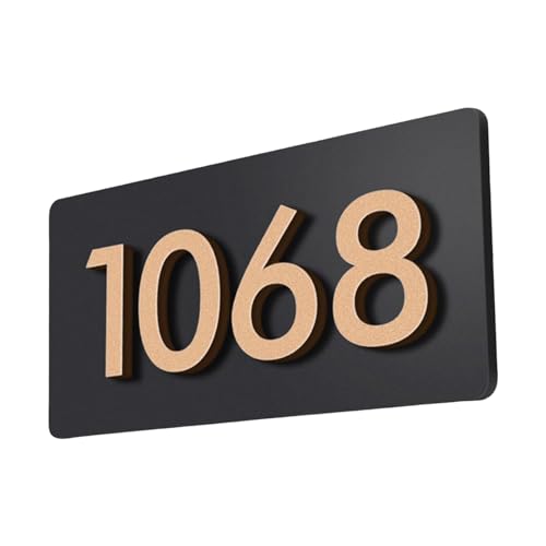 FLCPJGV Address Plaque Hausnummernschild Rechteck Wetterfest Acryl Türnummernschild Selbstklebend für Eingangsbereich Hausdekoration Büro, Stil C von FLCPJGV