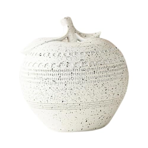 FLCPJGV Apfel Skulptur, Zeitgenössisches Kunstwerk Aus Harz, Dekoratives Element für Zuhause Und Büro, Weiße Schwarze Punkte FLCPJGV Apfel Skulptur, Zeitgenössisches Kunstwerk Aus Harz, Dekoratives Element für Zuhause Und Büro, Weiße Schwarze Punkte von FLCPJGV