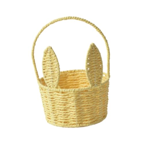 FLCPJGV Blumenkorb für Ostern, Tragbarer Korb für Feiern Und Garten, Gelb von FLCPJGV