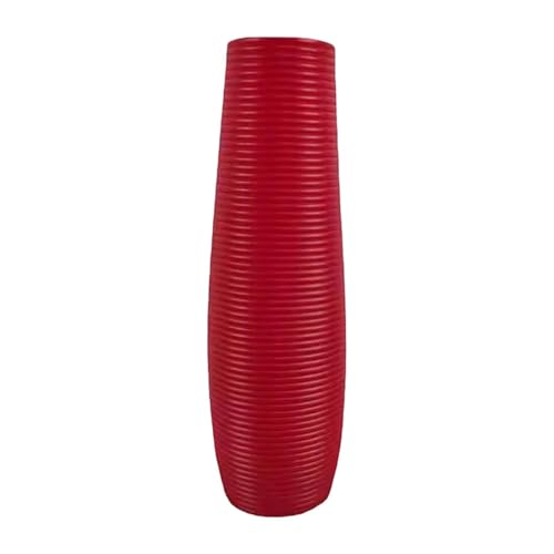 FLCPJGV Bodenvase Schlichte Optik Moderne Dekovase mit Einzigartiger Oberfläche Bruchsicheres Pp Material für Esszimmer Wohnzimmer Blumenladen, Rot FLCPJGV Bodenvase Schlichte Optik Moderne Dekovase mit Einzigartiger Oberfläche Bruchsicheres Pp Material für Esszimmer Wohnzimmer Blumenladen, Rot von FLCPJGV