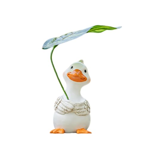 FLCPJGV Ente Gartenfigur Dekoration für Außenbereich Und Innenräume, Weiß von FLCPJGV