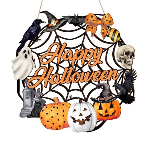FLCPJGV Hängendes Halloween-Schild, geeignet für Wohnzimmer und Hof, Spinnennetz von FLCPJGV