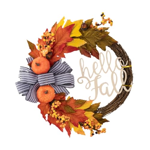FLCPJGV Herbstlicher Türkranz für die Haustür 40cm,mit künstlichem - Thanksgiving Deko für Garten, Kamin und Home FLCPJGV Herbstlicher Türkranz für die Haustür 40cm,mit künstlichem - Thanksgiving Deko für Garten, Kamin und Home von FLCPJGV