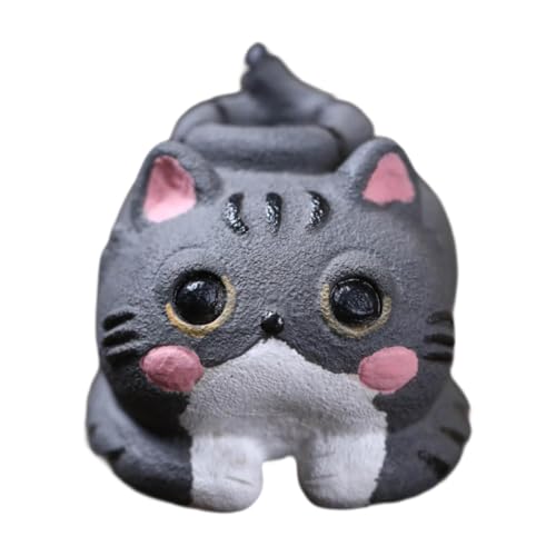 FLCPJGV Katzenfigur, Teetier-Dekoration, Geschenkartikel für Schreibtisch und Wohnzimmer, Grau FLCPJGV Katzenfigur, Teetier-Dekoration, Geschenkartikel für Schreibtisch und Wohnzimmer, Grau von FLCPJGV