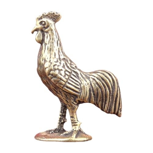 FLCPJGV Messing Hahn Statue Schreibtisch Topper Vintage Tee Haustier Artware Handwerk Tier von FLCPJGV