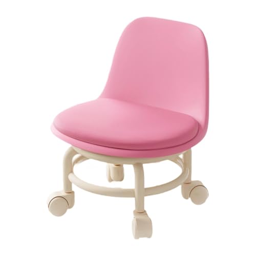 FLCPJGV Niedriger Hocker, PU, Mini Hocker mit Niedrigem Rollhocker für Wohnzimmer, Garage, Büro von FLCPJGV