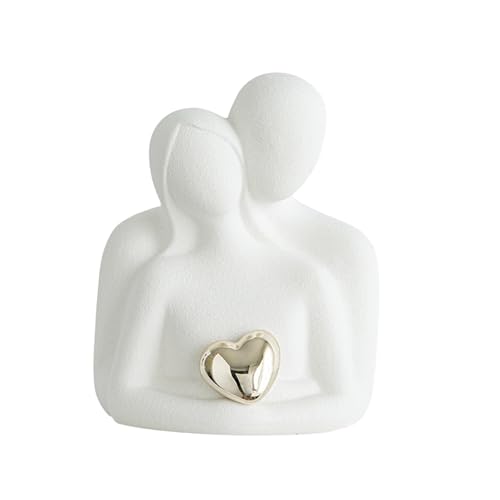 FLCPJGV Paarfigur Als Abstrakte Liebesskulptur Und Keramikstatue EIN Dekorationsobjekt Als Tischfigur mit Kreativem Design für Büro Und Wohnzimmer, Weiß FLCPJGV Paarfigur Als Abstrakte Liebesskulptur Und Keramikstatue EIN Dekorationsobjekt Als Tischfigur mit Kreativem Design für Büro Und Wohnzimmer, Weiß von FLCPJGV