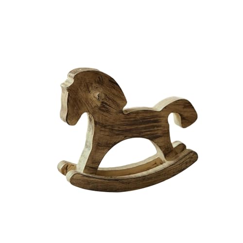 FLCPJGV Schaukelpferd Tierfigur Schreibtischstatue Ziergegenstand Ornament Aus Holz mit Platzsparender Form für Die Dekoration Im Büro Und Die Heimdekoration, Braun FLCPJGV Schaukelpferd Tierfigur Schreibtischstatue Ziergegenstand Ornament Aus Holz mit Platzsparender Form für Die Dekoration Im Büro Und Die Heimdekoration, Braun von FLCPJGV