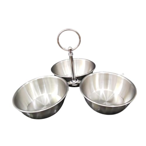 FLCPJGV Snackschalen-Set mit 3 Fächern für Dips und Snacks, Silber FLCPJGV Snackschalen-Set mit 3 Fächern für Dips und Snacks, Silber von FLCPJGV