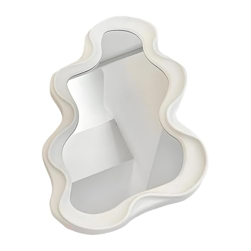 FLCPJGV Wandspiegel Dekospiegel Badezimmerspiegel Und Ankleidespiegel mit Unregelmäßigem Rahmen Und Aufhängehaken für Eine Flexible Anbringung für Eine Stilvo, Weiß FLCPJGV Wandspiegel Dekospiegel Badezimmerspiegel Und Ankleidespiegel mit Unregelmäßigem Rahmen Und Aufhängehaken für Eine Flexible Anbringung für Eine Stilvo, Weiß von FLCPJGV