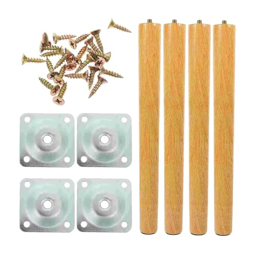 Set von 4 Holz Möbelbeinen für DIY Projekte, Robuste Tischbeine Aus Holz, 50CM von FLCPJGV