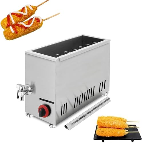 FLEAGE 21L Käse-Hot-Dog-Stickmaschine, 12-teiliges Wurstbratgerät, Corn-Dog-Fritteuse für Hot Dogs am Griff, Käsesticks, für Restaurant, Heimküche, Snackbar von FLEAGE