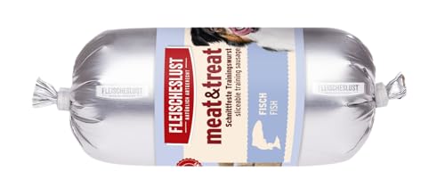 Fleischeslust Hundewurst, Meat&Treat Fisch (15x200g), schnittfeste Trainingswurst, Hundefutter für ausgewachsene Hunde von FLEISCHESLUST NATÜRLICH ARTGERECHT