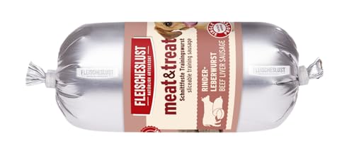 Fleischeslust Hundewurst, Meat&Treat Rinderleberwurst(15x200g), schnittfeste Trainingswurst, Hundefutter für ausgewachsene Hunde von FLEISCHESLUST NATÜRLICH ARTGERECHT