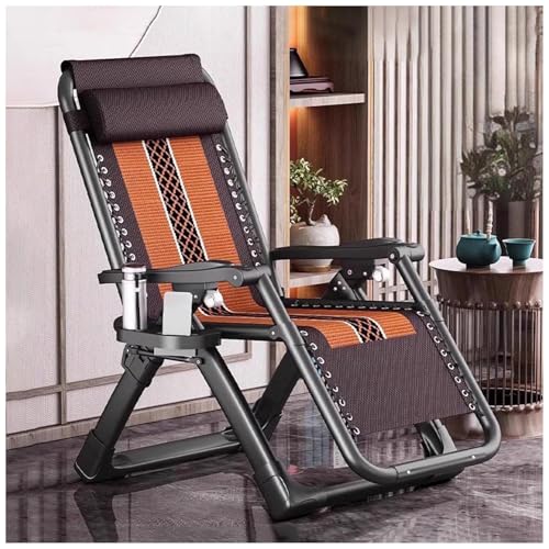 FLEPYHB Außenterrasse Zero Gravity Lounge Chair, Verstellbare Camping-Liegestühle mit Kopfstütze und Seitenwanne, Ergonomische Tragbare Pool-Strandstühle für Sonnenbaden Strand Pool Rasen Camping von FLEPYHB