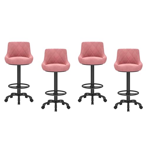 FLEPYHB Barhocker-Set (4 Stück) In Thekenhöhe, Um 360° Drehbare Frühstücksbarstühle Mit Fußstütze Und Rückenlehne, Gepolsterte Moderne Pub-Stühle Für Homeoffice, Kücheninsel von FLEPYHB