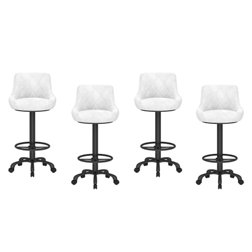 FLEPYHB Barhocker-Set (4 Stück) In Thekenhöhe, Um 360° Drehbare Frühstücksbarstühle Mit Fußstütze Und Rückenlehne, Gepolsterte Moderne Pub-Stühle Für Homeoffice, Kücheninsel von FLEPYHB