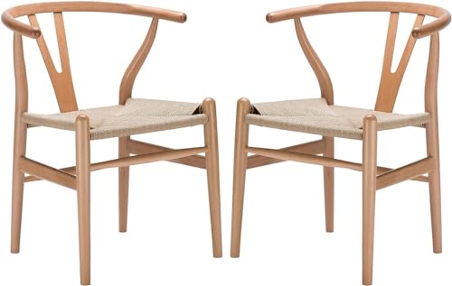 FLEPYHB Esszimmerstühle Esszimmerstuhl Esszimmer Küchenzimmerstühle 2er-Set Poly Und Bark Wishbone Style Stuhl von FLEPYHB