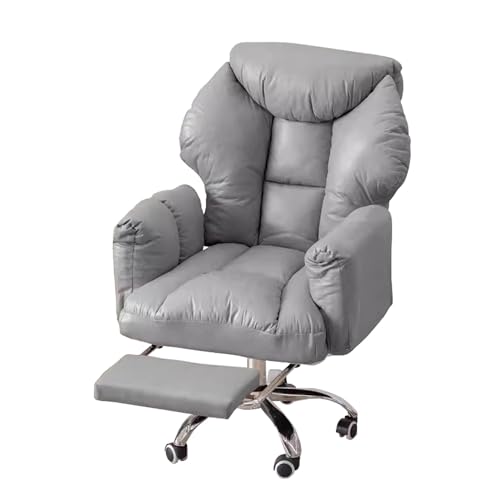 FLEPYHB Home-Office-Schreibtischstuhl, Home-Office-Stuhl, 360° Drehbarer Ergonomischer Schreibtischstuhl mit Neigbarer Rückenlehne und Fußstütze, Bequemer Höhenverstellbarer Sofastuhl für Büro von FLEPYHB
