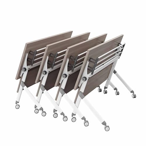 FLEPYHB Klappbarer Konferenztisch mit Klappbarem Flip-Top, Kompakter Mobiler Seminartisch mit Feststellbaren Rollen, Rollender Seminartisch für Arbeit, Schulung und Zusammenarbeit FLEPYHB Klappbarer Konferenztisch mit Klappbarem Flip-Top, Kompakter Mobiler Seminartisch mit Feststellbaren Rollen, Rollender Seminartisch für Arbeit, Schulung und Zusammenarbeit von FLEPYHB