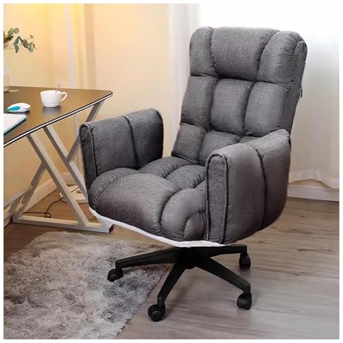 FLEPYHB Schreibtischstuhl für Das Homeoffice, Ergonomischer Computer-Arbeitsstuhl mit 360°-Drehung und Einstellbarem Neigungswinkel, Gepolsterter Bequemer Schreibtischstuhl für Schlafzimmer, Büro von FLEPYHB