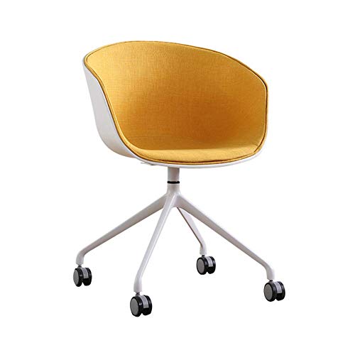 FLEPYHB Schreibtischstuhl für das Home Office, Bürostuhl, Schreibtischstuhl, Computerstuhl, Feste Armlehnen, Füße aus Metalllegierung, Größe Grün, weich und bequem von FLEPYHB