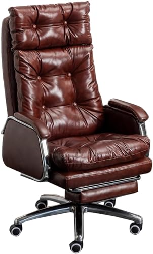 FLEPYHB Schreibtischstuhl für das Homeoffice, Bürostuhl, ergonomischer Drehstuhl mit Verstellbarer Rückenlehne und einziehbarer Fußstütze von FLEPYHB