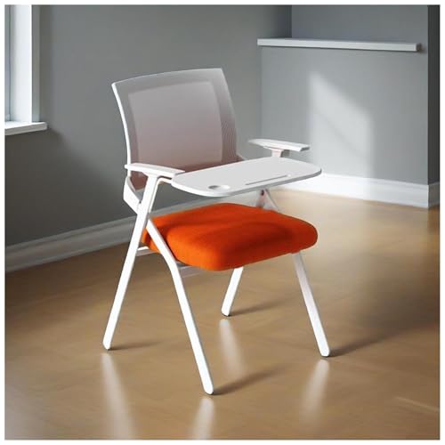 FLEPYHB Schülerstuhl Mit Integriertem Schreibtisch, Ergonomischer Konferenzraum-Stapelstuhl Für Gäste, Gepolsterter Netzsitz, Gewerbliche Schulungsstühle Für Zuhause, Schule, Partys, Kirche von FLEPYHB