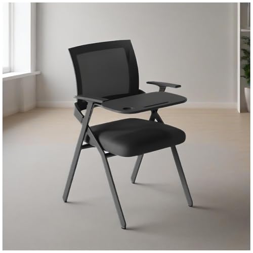 FLEPYHB Schülerstuhl Mit Integriertem Schreibtisch, Ergonomischer Konferenzraum-Stapelstuhl Für Gäste, Gepolsterter Netzsitz, Gewerbliche Schulungsstühle Für Zuhause, Schule, Partys, Kirche von FLEPYHB