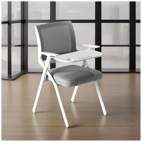 FLEPYHB Schülerstuhl Mit Integriertem Schreibtisch, Ergonomischer Konferenzraum-Stapelstuhl Für Gäste, Gepolsterter Netzsitz, Gewerbliche Schulungsstühle Für Zuhause, Schule, Partys, Kirche von FLEPYHB
