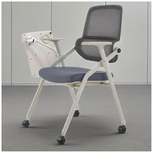 FLEPYHB Schülerstuhl Mit Integriertem Schreibtisch, Klappbarer Und Stapelbarer Empfangsstuhl Für Büros, Ergonomischer Tischstuhl Für Büros, Schulen, Schulungen, Konferenzen Und Warteräume von FLEPYHB