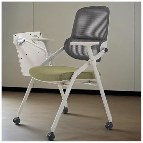FLEPYHB Schülerstuhl Mit Integriertem Schreibtisch, Klappbarer Und Stapelbarer Empfangsstuhl Für Büros, Ergonomischer Tischstuhl Für Büros, Schulen, Schulungen, Konferenzen Und Warteräume von FLEPYHB