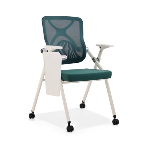 FLEPYHB Studentenstuhl Mit Integriertem Schreibtisch, Ergonomische Mesh-Besucherstühle Mit Rollen, Gepolsterte Bürostühle Und Empfangsstühle Für Zuhause, Schule, Partys von FLEPYHB