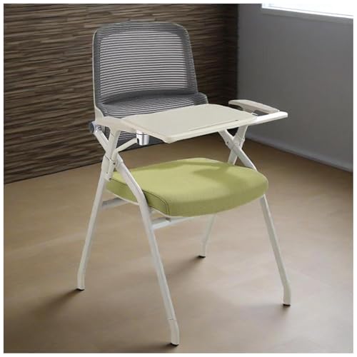 FLEPYHB Studentenstuhl Mit Integriertem Schreibtisch, Klappbare Konferenzstühle Mit Ergonomischer Rückenlehne, Gepolsterte Bürostühle Für Gäste Und Empfang, Computer-Schreibtischstuhl von FLEPYHB